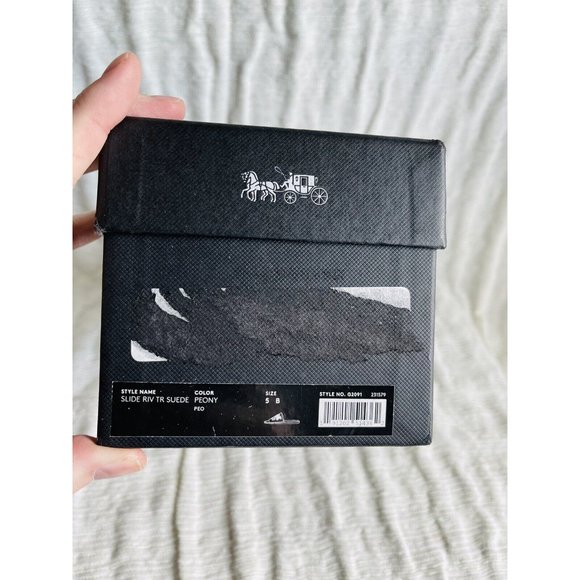 NIB Coach Peony Suede Slide Sandals w/ Tea Rose Rivets G2091 - Size 5B - Picture 8 of 8